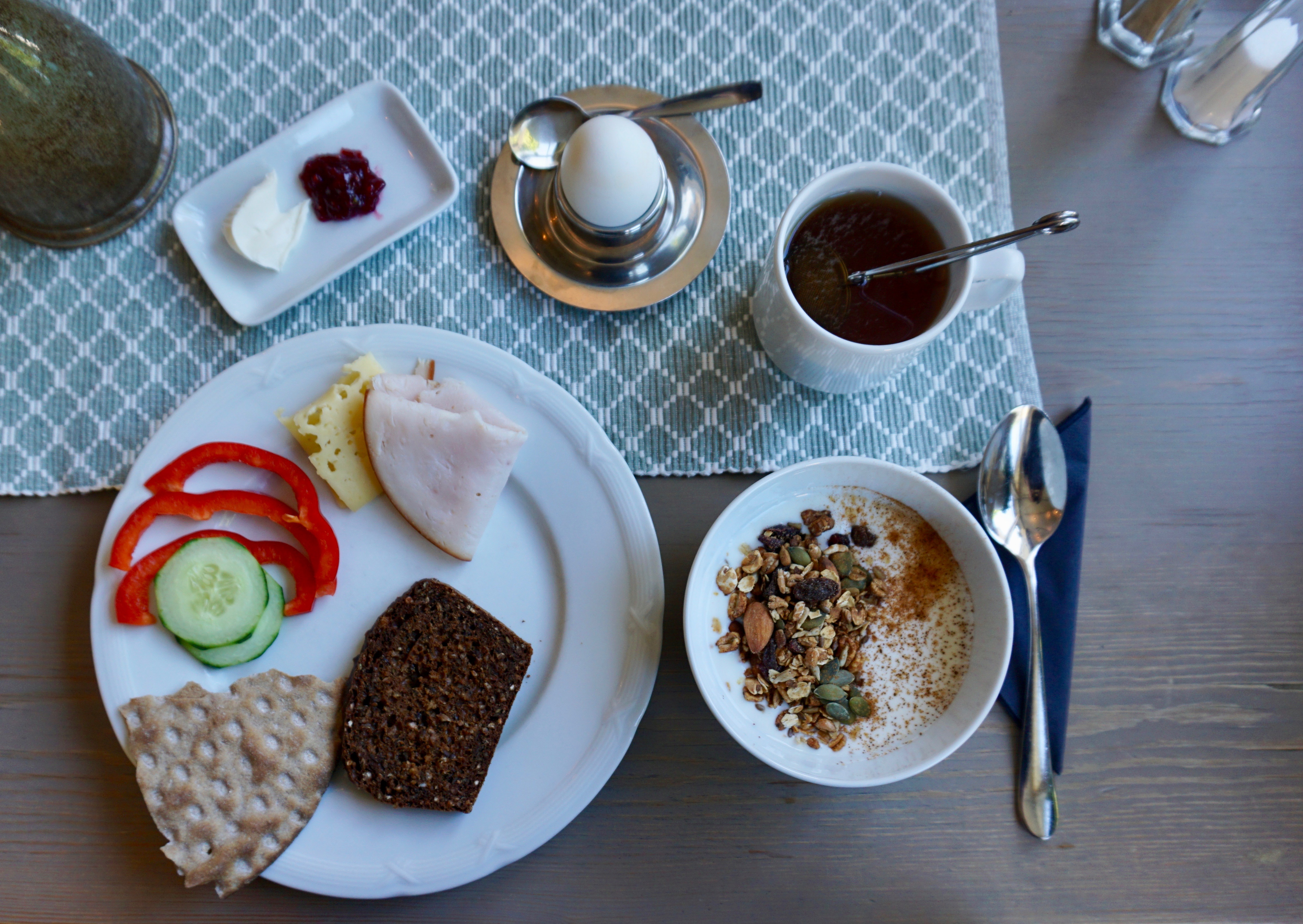 breakfast at Långholmen hostel