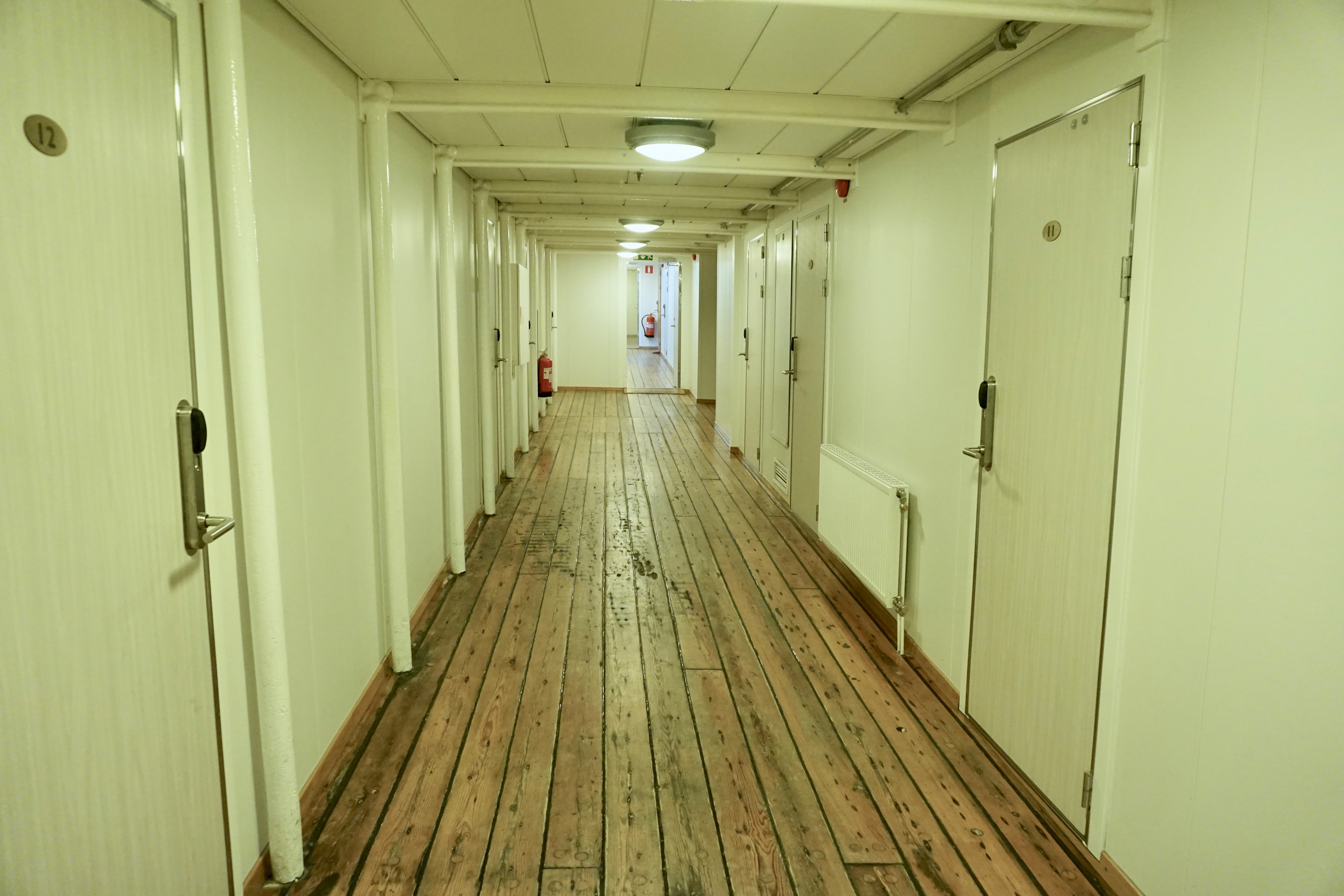 corridor at Af Chapman ship hostel