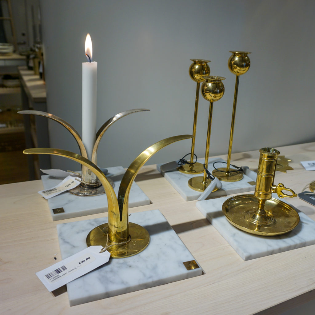 Candle holders from Skultuna and Klong at Norrgavel