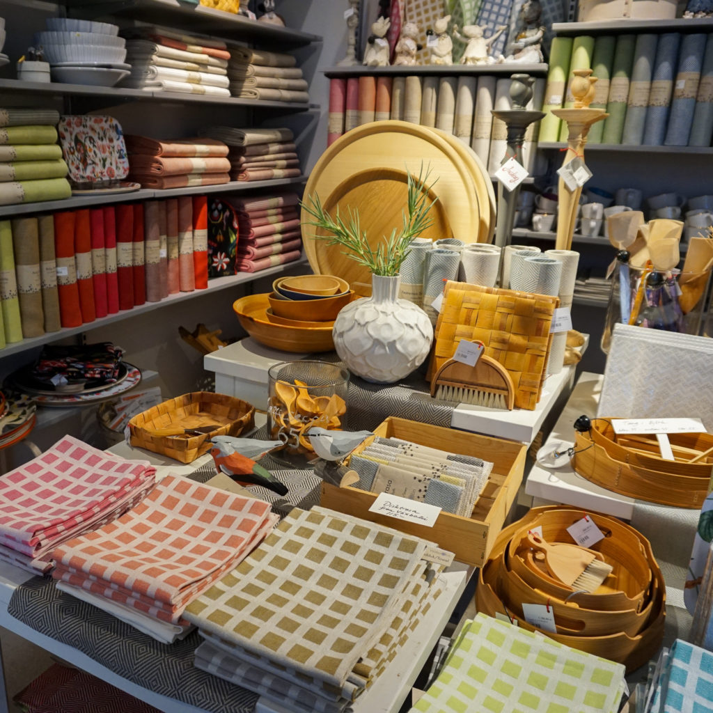 overview of svensk hemslöjd shop in stockholm for souvenirs