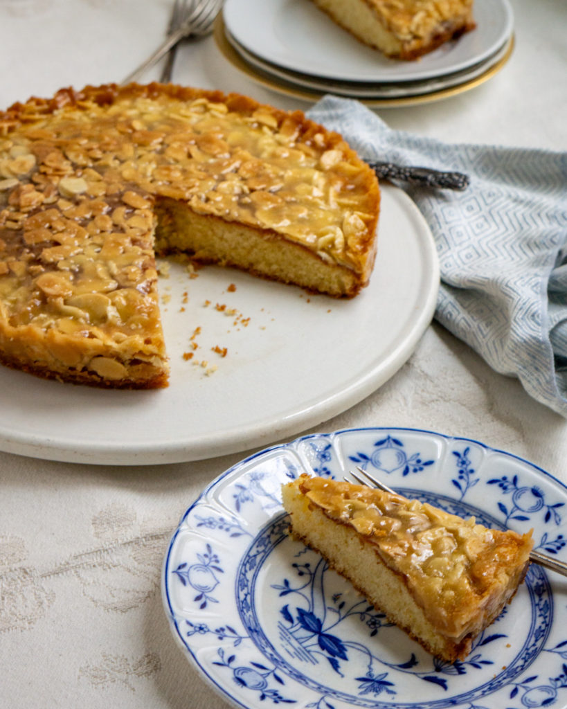 swedish almond caramel cake — toscakaka, or tosca cake