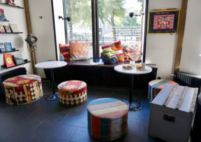 hang out area in reception, at city backpackers hostel