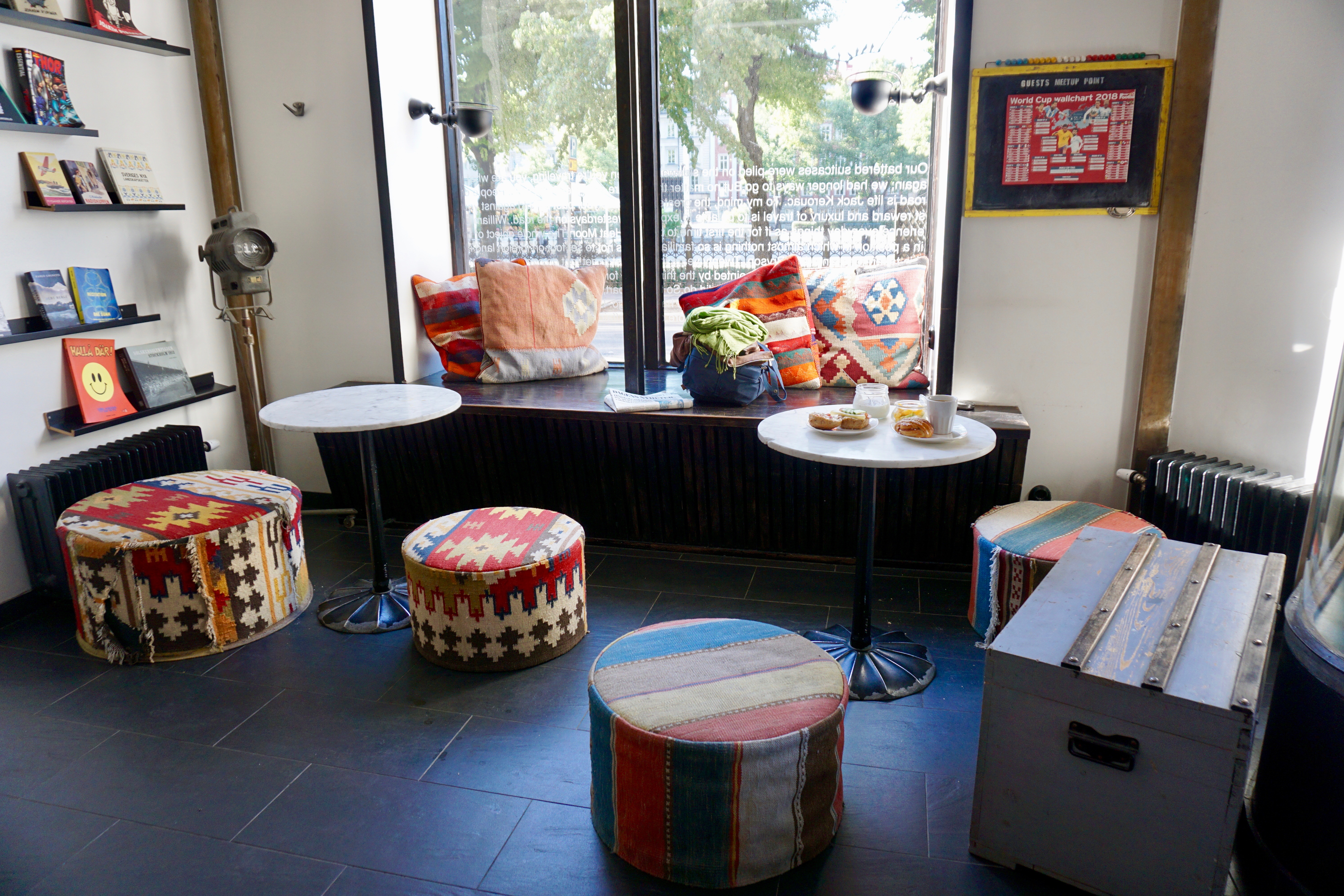 hang out area in reception, at city backpackers hostel